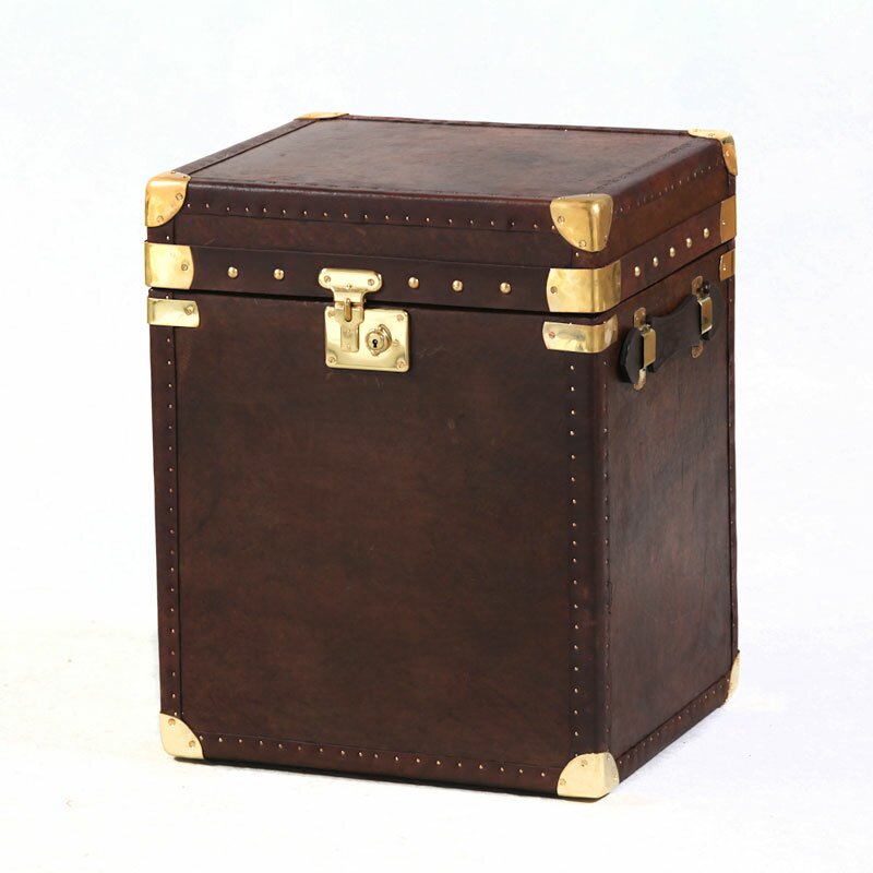 Handmade Brown Leather Trunk