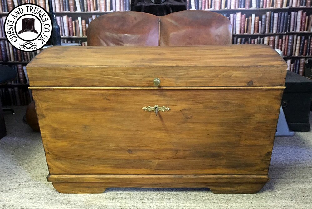 Antique Large Dome Pine Chest