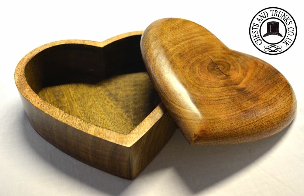 Wooden Heart Trinket Box - Large
