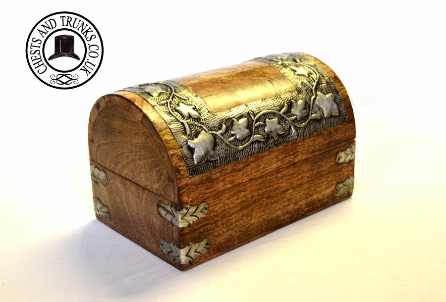 Dome Wood Trinket Box Trunk - Large